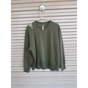 Fabletics Cozy Fleece Cut Out Sweatshirt Womens Size m Sage Green Super Soft EUC